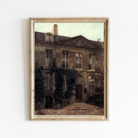 Vintage French Architecture Painting Art Print