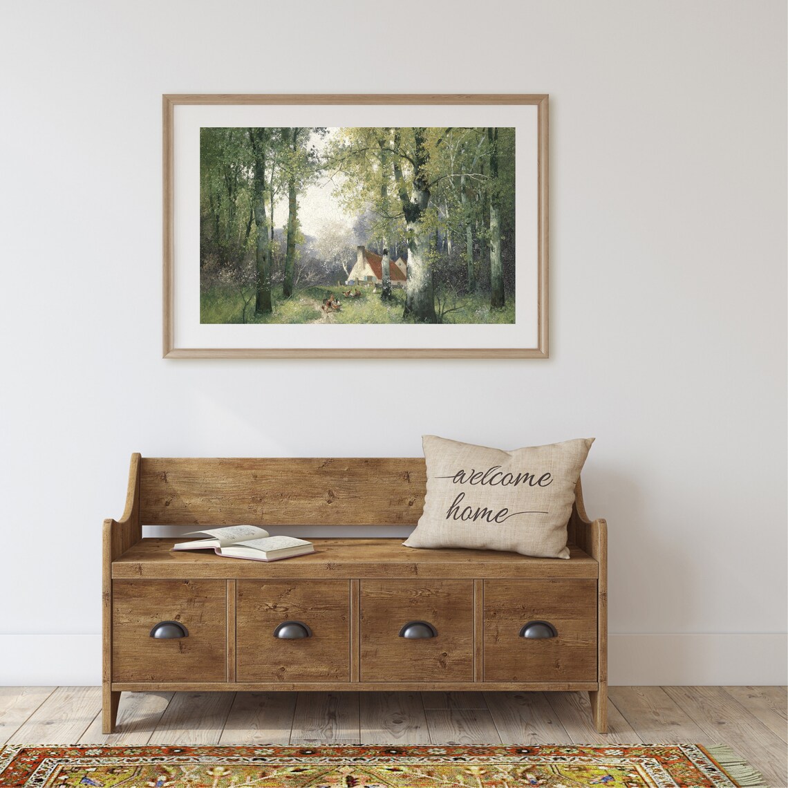 Vintage Country Landscape, Cottage Poster Print - Image 2