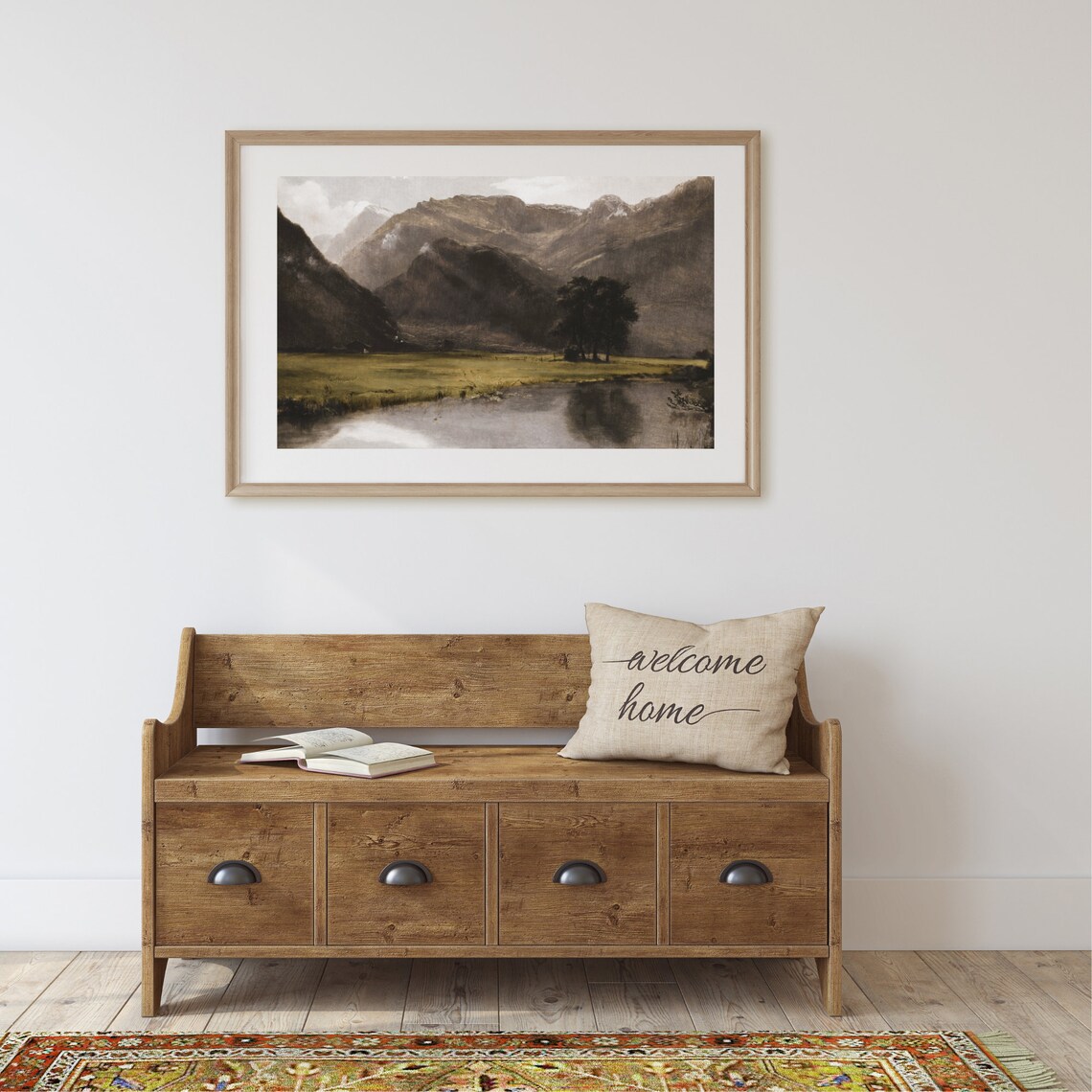 Rustic Mountain Landscape Vintage Art Print - Image 2