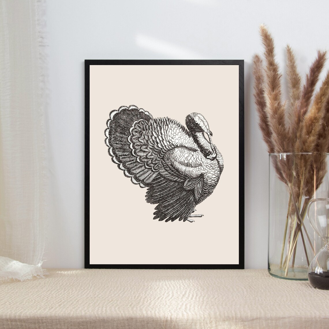 Vintage Turkey Thanksgiving Art Print, Fall Decor - Image 2