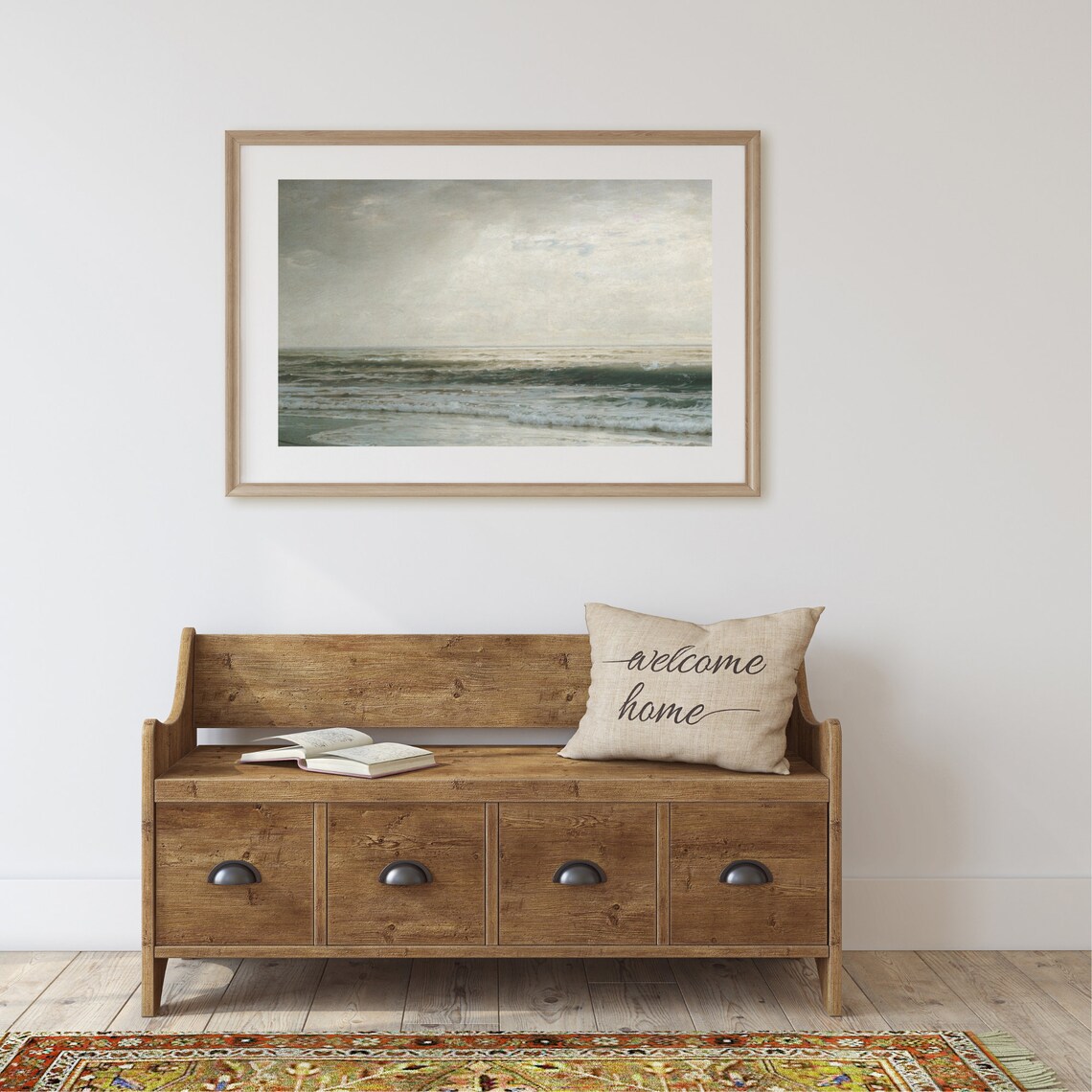 Vintage Coastal Seascape, Ocean Beach Art Print - Image 2