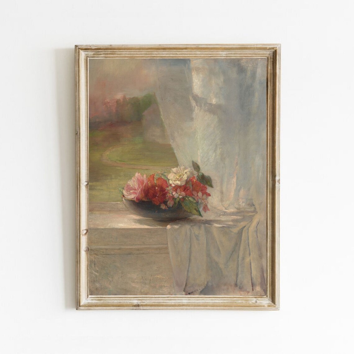 Vintage Still Life Flower Painting, Floral Art Print