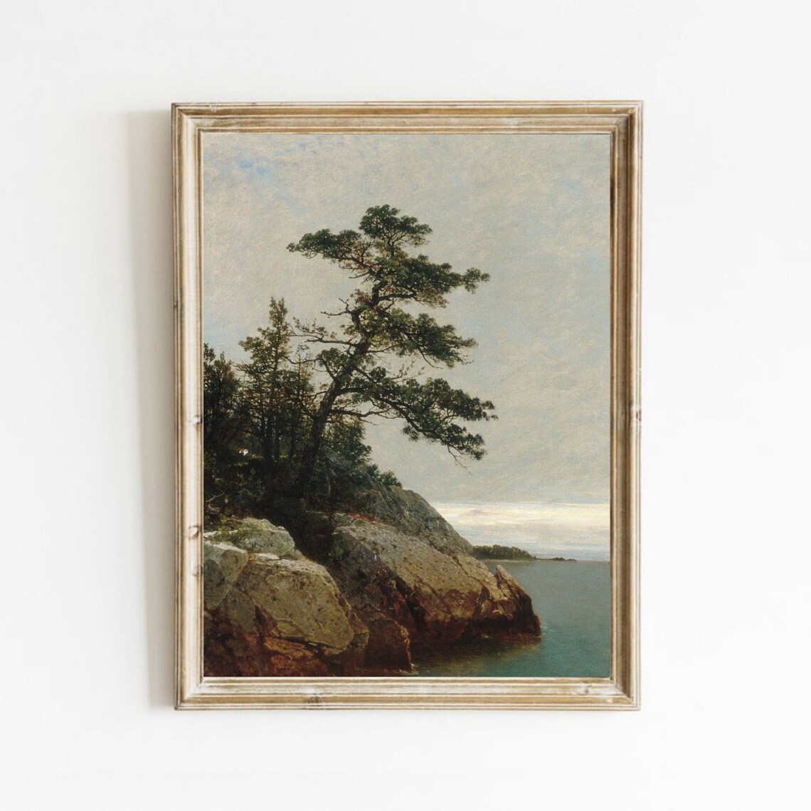 Lone Pine Vintage Coastal Landscape Art Print