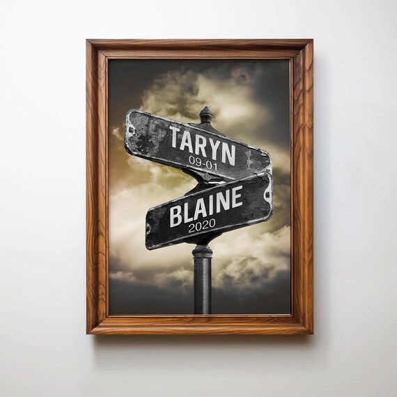 Personalized Street Sign Wedding Gift, Vintage Road Sign