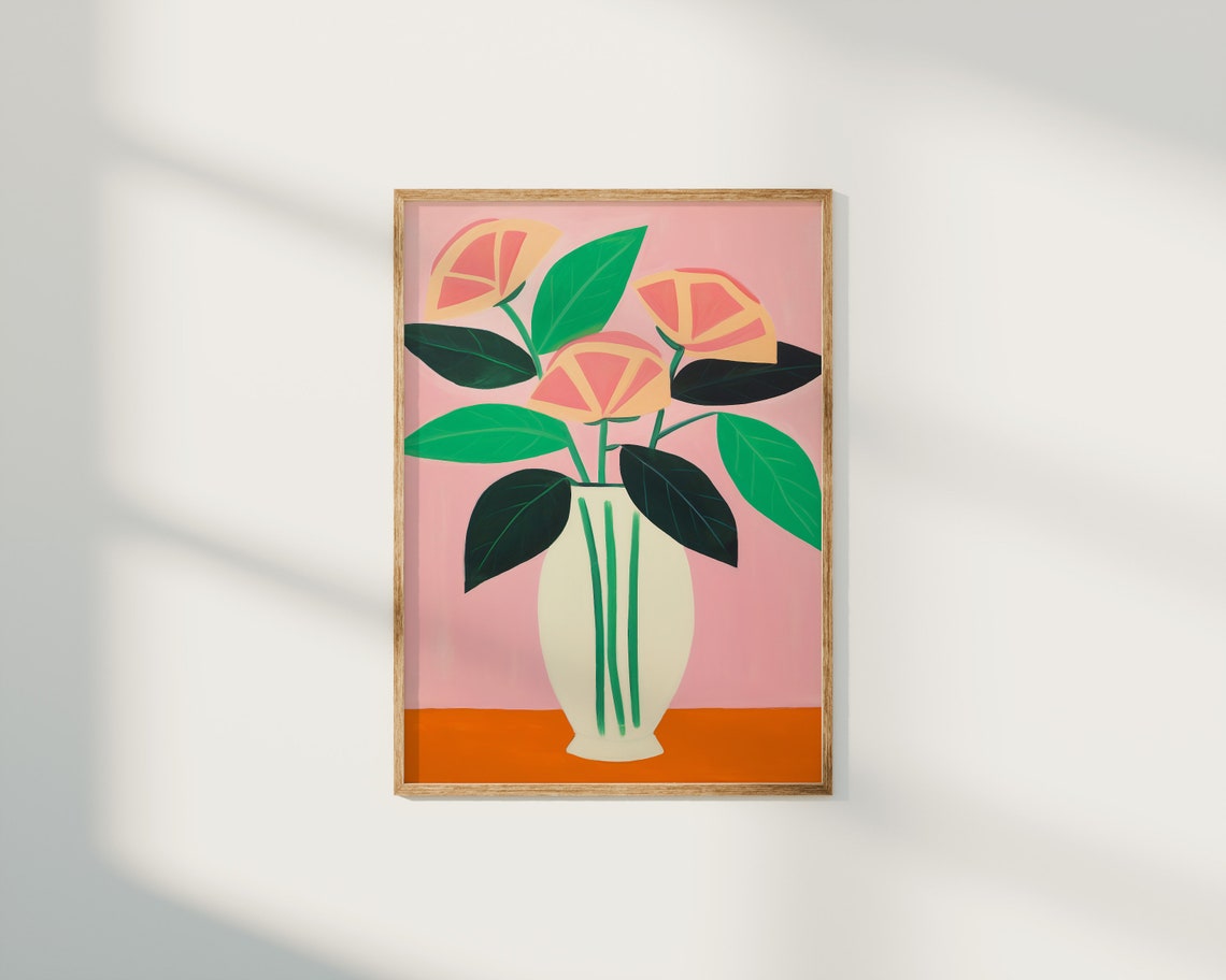 Mid-Century Boho Botanical, Matisse Inspired Floral Poster - Image 3