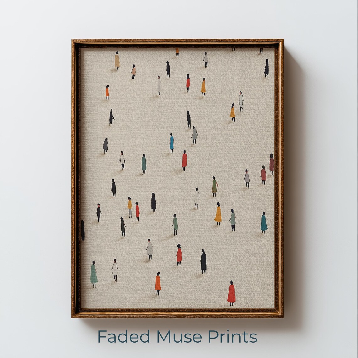 Minimalist Figures Aerial View, Wall Art Print