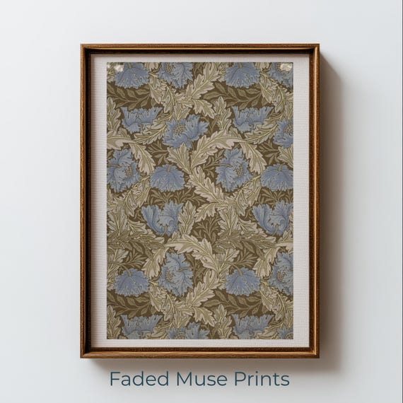 Vintage Botanical Floral Pattern Wall Art Cottagecore Decor Digital Download 1228