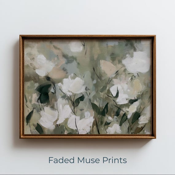 Abstract Peony Blossom Wall Art Impressionistic Floral Decor Digital Download 2098