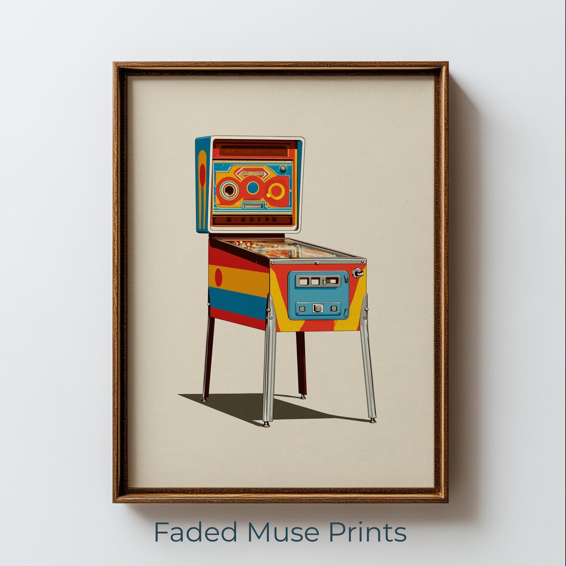 Vintage Pinball Machine, Mid-Century Modern Poster