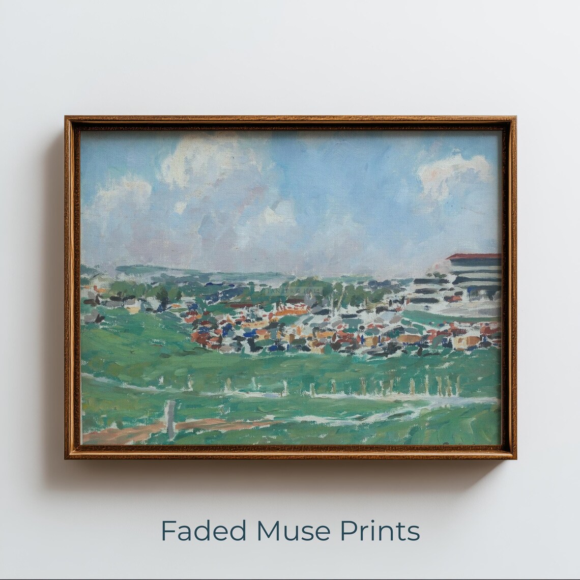 Vintage Epsom Downs Racecourse Print Impressionist Landscape Art Digital Download 807