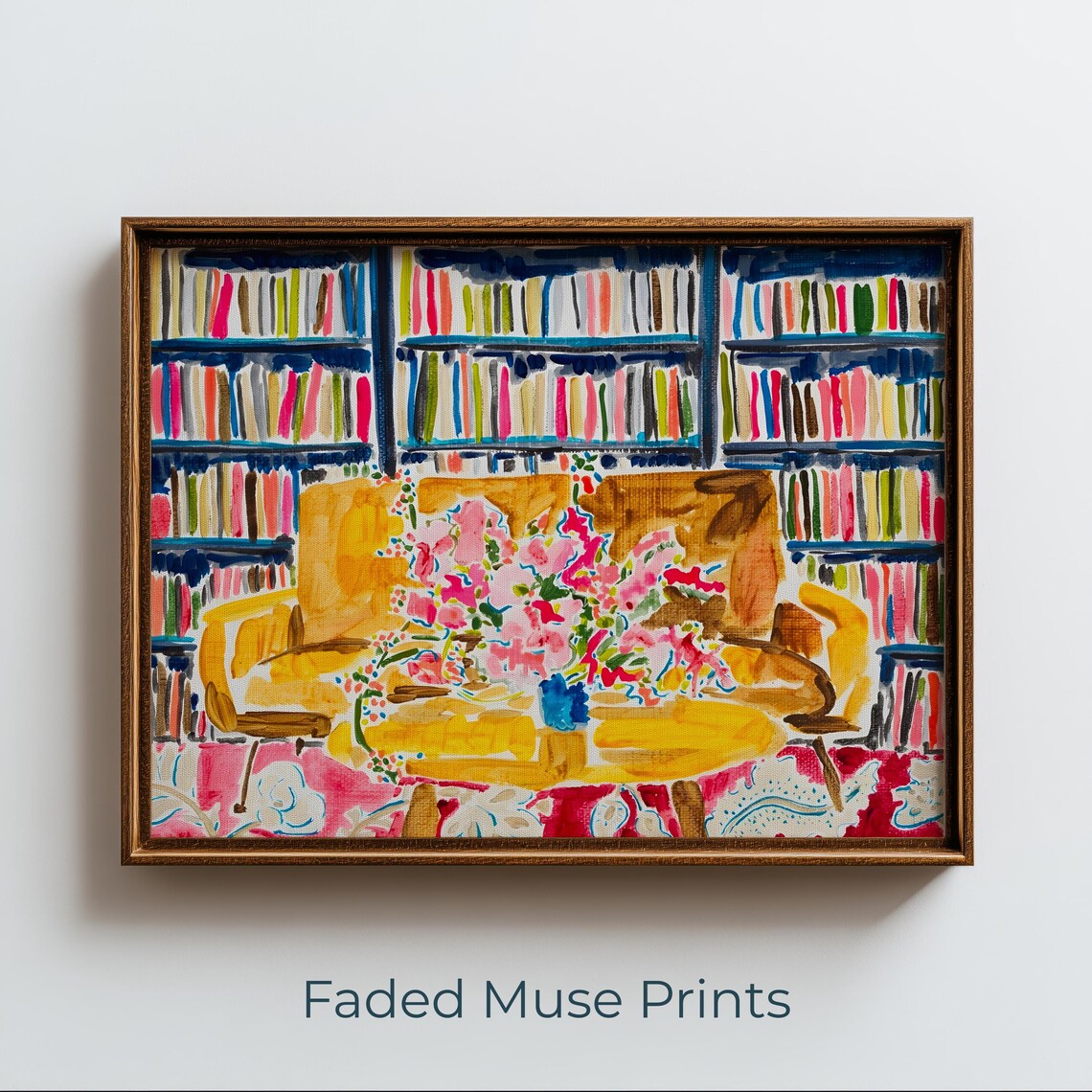 Cozy Reading Nook Illustration, Midcentury Modern