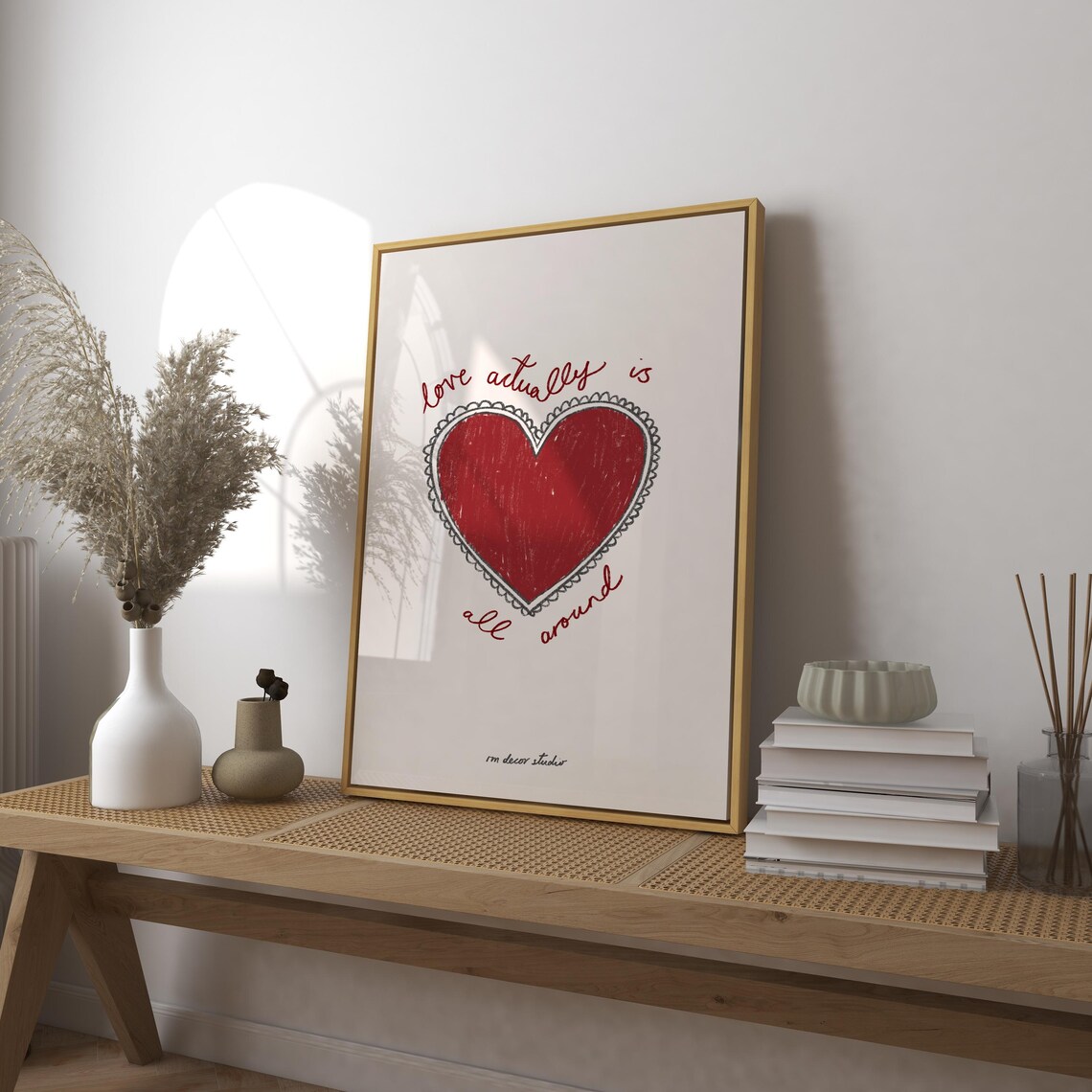 Love Actually Is All Around Art Print, Retro Valentine