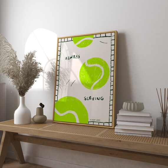 Always Serving Tennis Vintage Retro Art Print