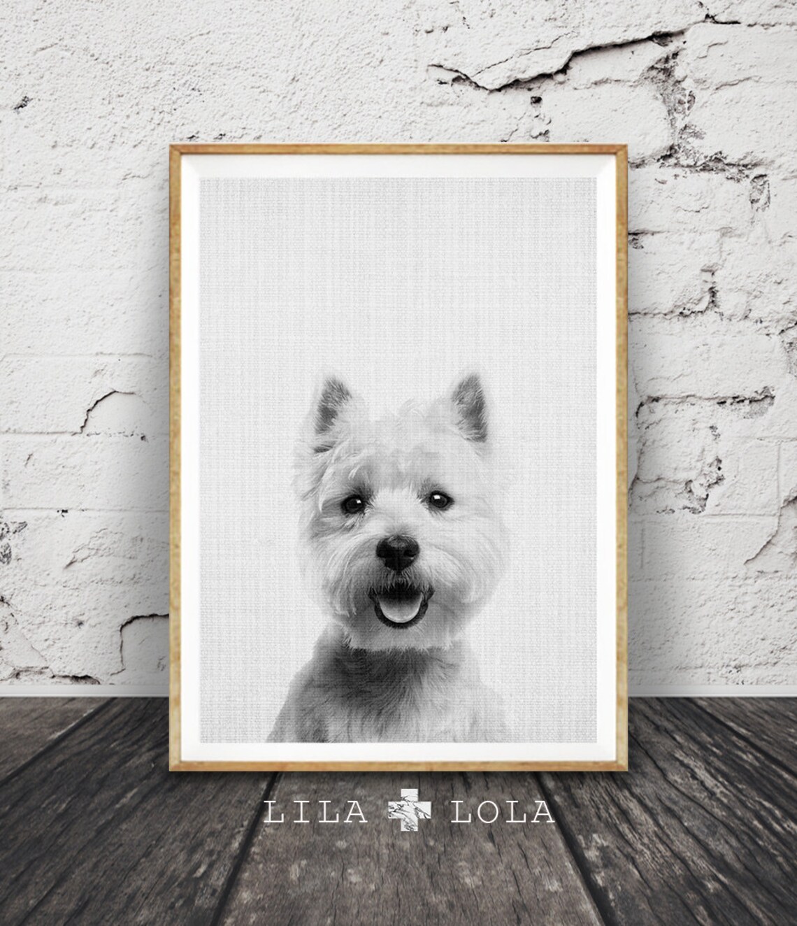 Westie Dog Print, Modern Minimalist Puppy Art