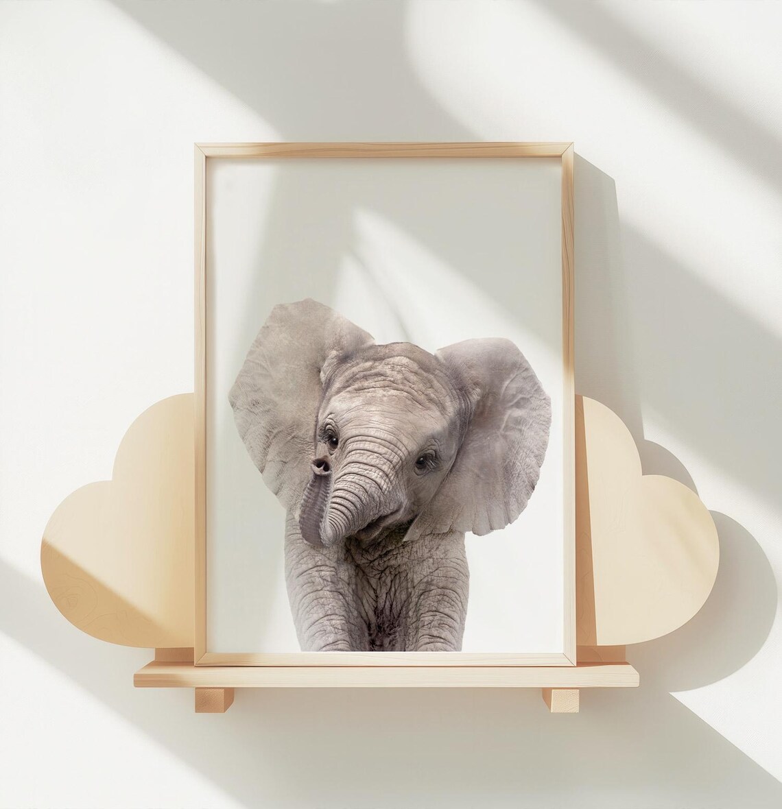 Baby Elephant Nursery Wall Art Print, Kids Room Decor