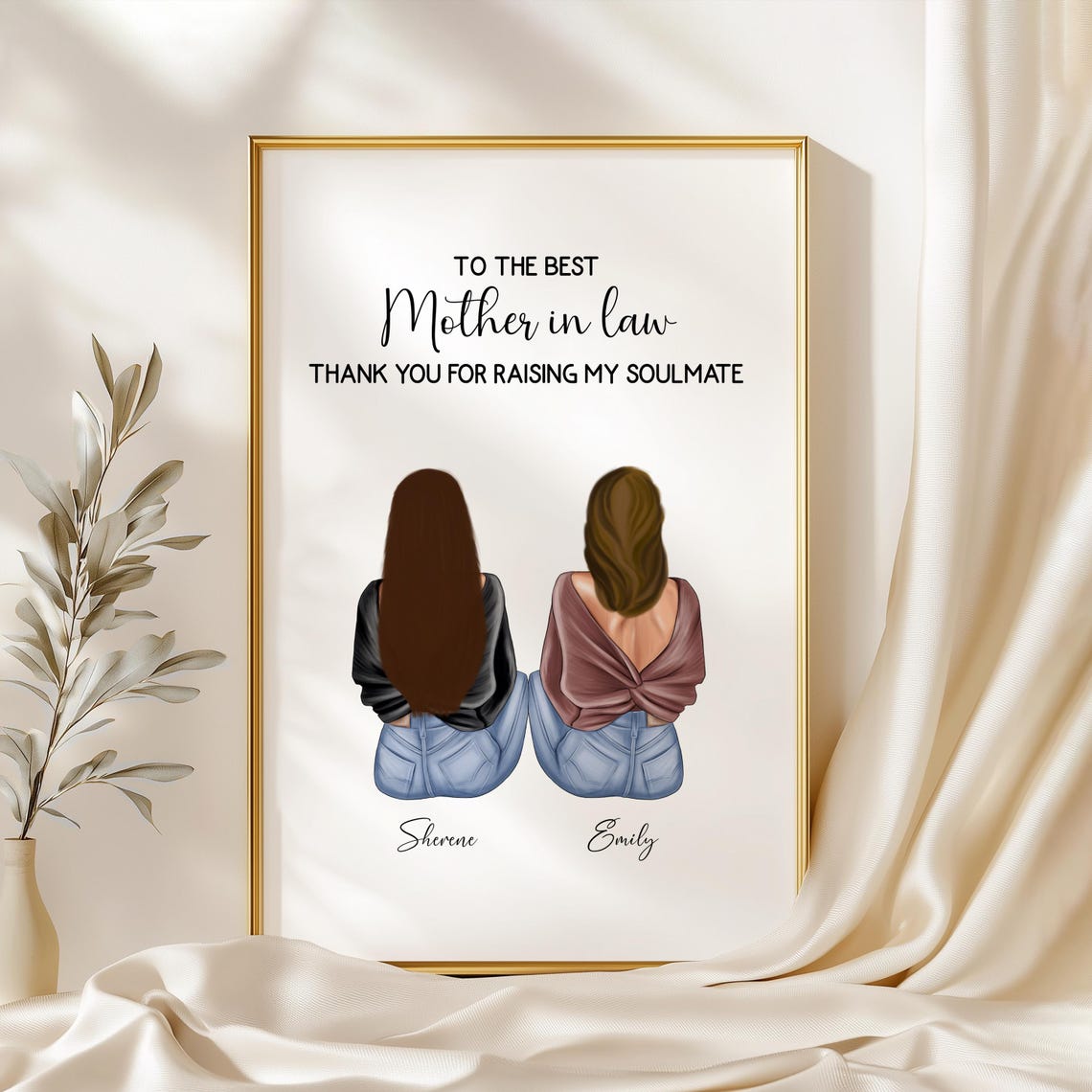 Personalized Mother In Law Gift For Mothers Day Or Birthday Custom Family Print Gift For Mil Family Portrait Daughter In Law Gift Ideas - Image 2