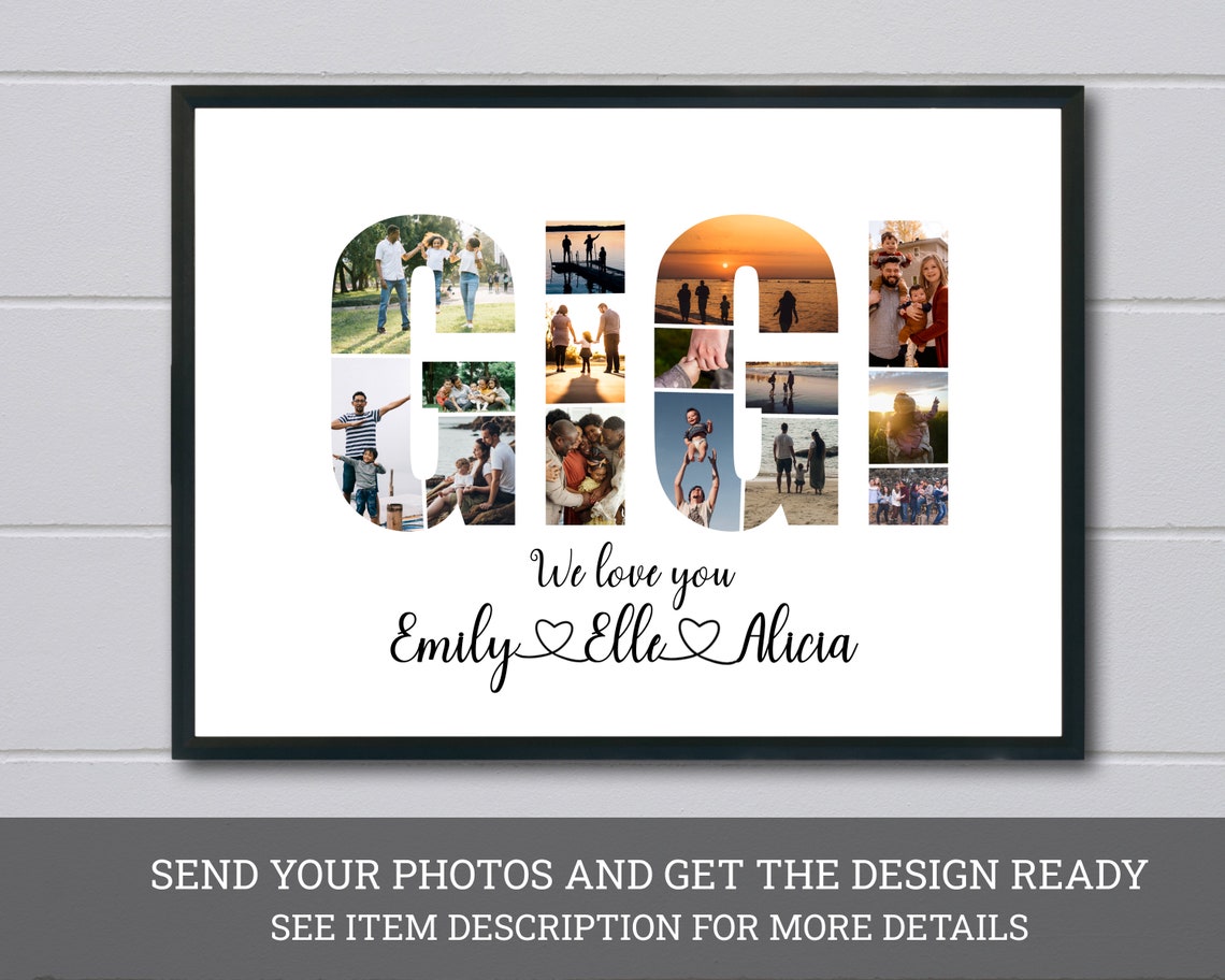 Custom Gigi Photo Collage Personalized Photo Collage Custom Collage Gift For Grandma Mothers Day Gift Birthday Present File