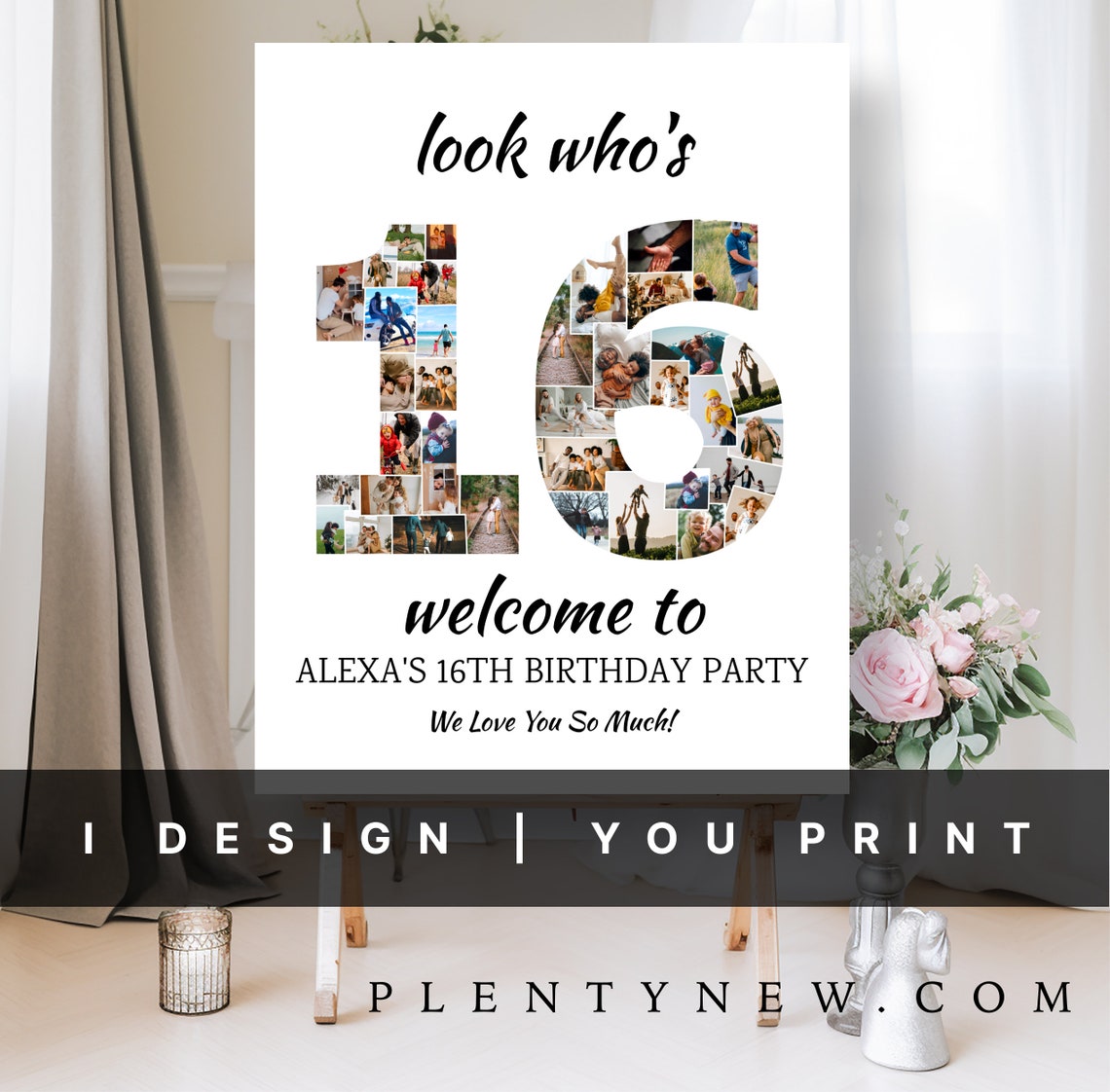 Look Whos 16 16th Birthday Photo Collage 16th Photo Collage Board Photo Montage Display Poster Personalized Gift Ideas