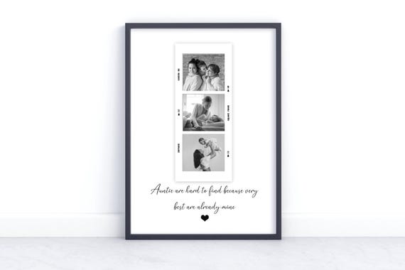 Personalised Auntie Print Gift From Nephew Or Niece Birthday Gift For Auntie Custom Photo Gifts Birthday Gift For Sister Mothers Day Gift