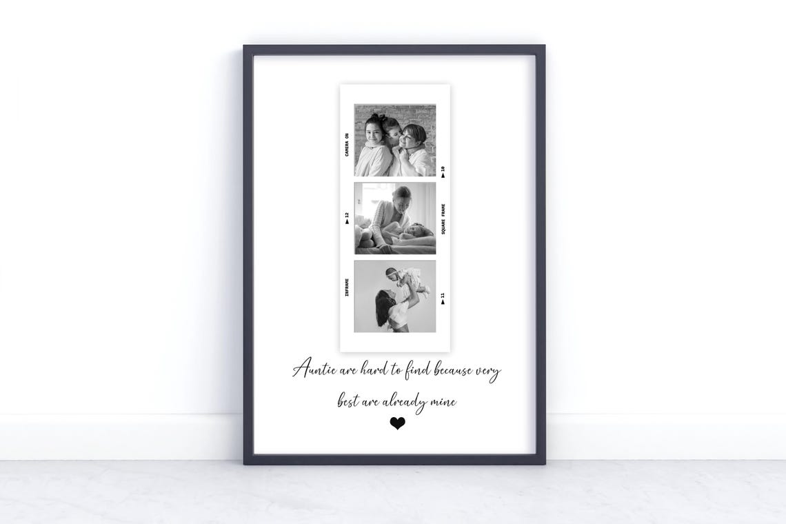 Personalized Auntie Photo Film Strip Print Heartfelt Quote Gift