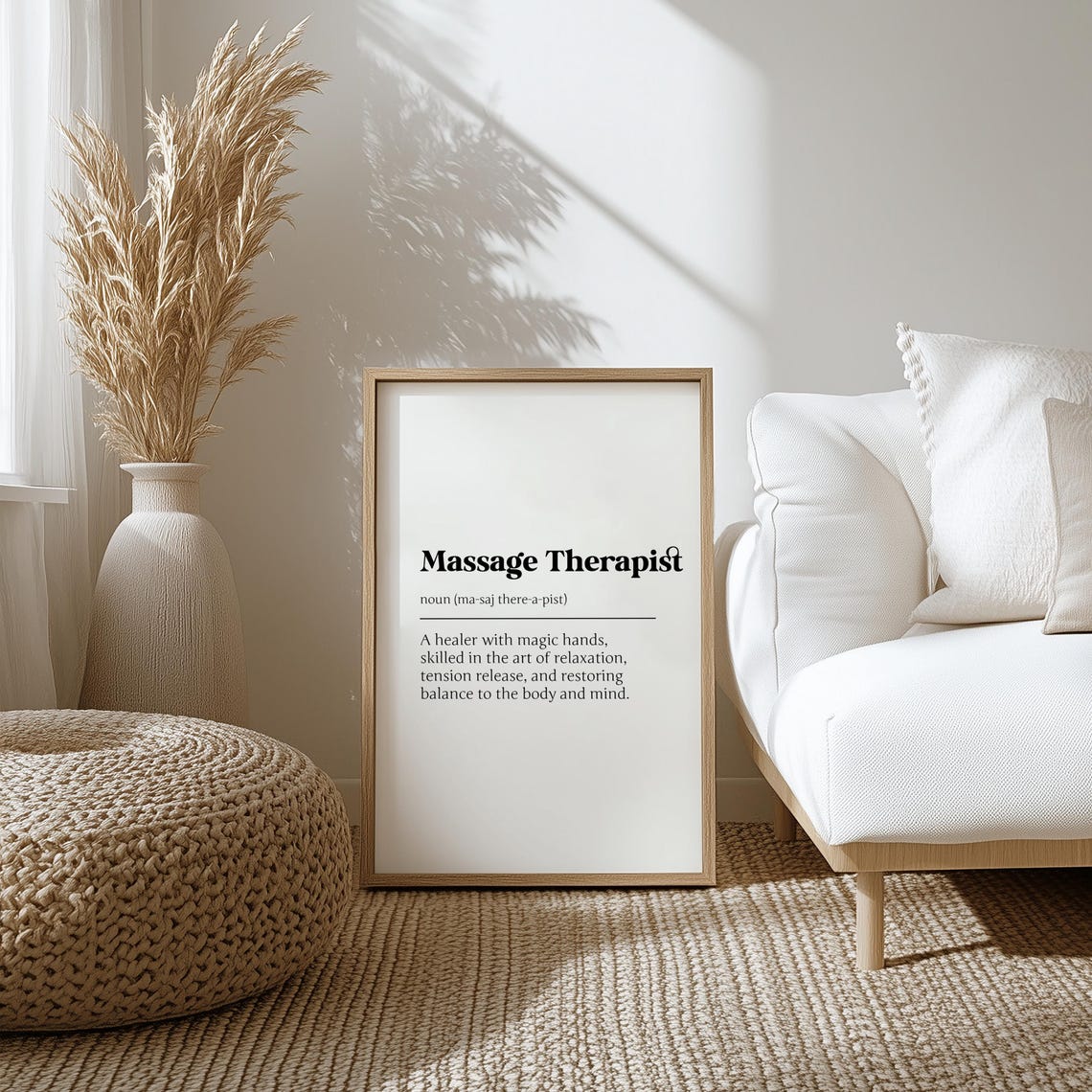 Massage Therapist Definition Print for Salon Decor Thoughtful Gift