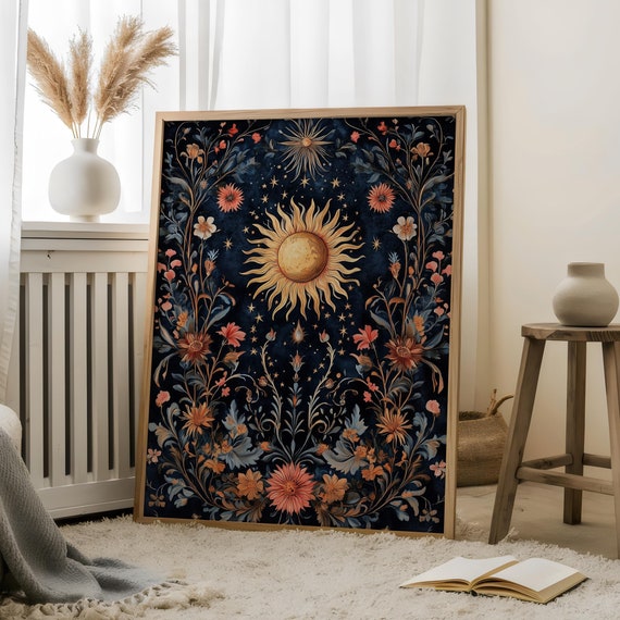 Sun And Moonwhimsigoth Decortarot Card Printscelestial Moon Printgloomy Moody Night Artboho Prints