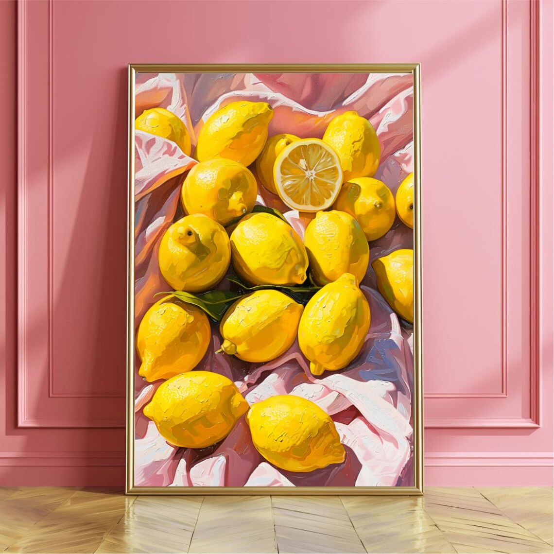 Fresh Lemons Yellow Citrus Kitchen Fruit Market Still Life Poster