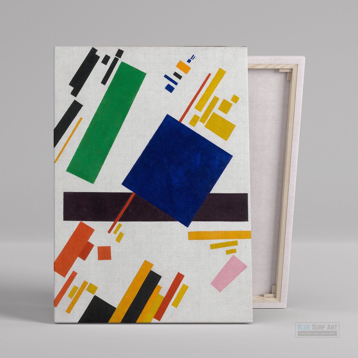 Kazimir Malevich Airplane Flying Suprematist Blue Square Bars Poster