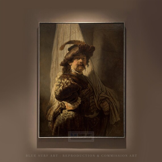 The Standard Bearer Rembrandt 1636 Reproduction Art Rembrandt Living Room Wall Art Hand Painted Oil Painting Portrait Art
