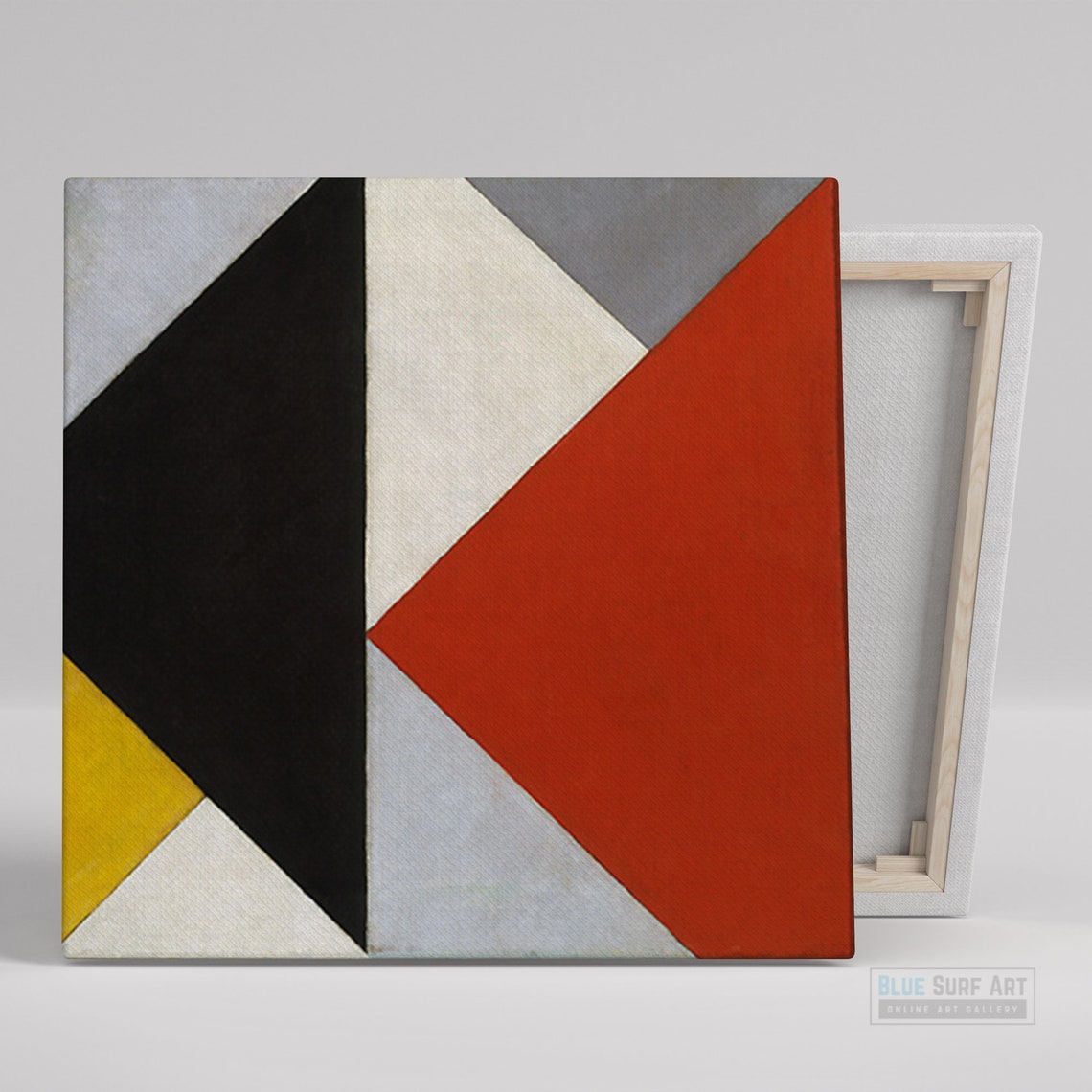 Bold Red Black Triangles Geometric Abstract Square Art Poster