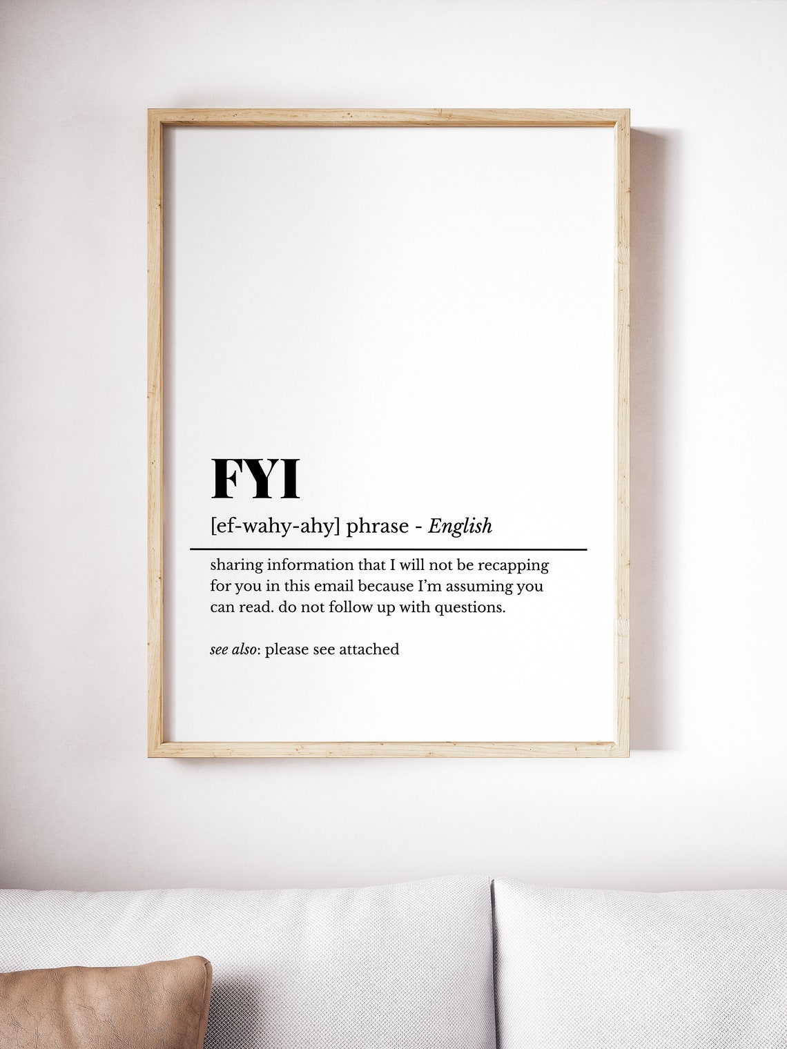 FYI Funny Office Email Definition Phrase Coworker Humor Wall Poster - Image 5