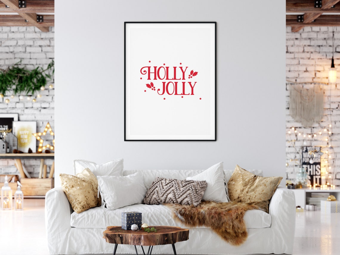 Holiday Decor Holly Jolly Print Colorful Christmas Wall Art Winter Wall Art Holiday Sign Christmas Signs Holiday Wall Art Art - Image 4