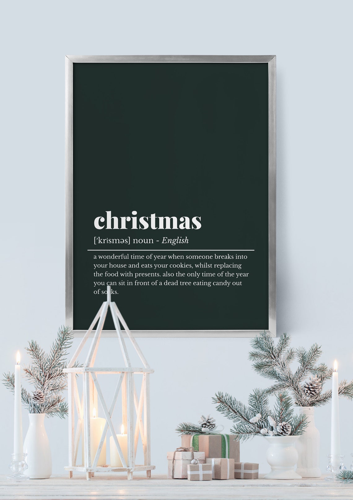 Christmas Funny Definition Dark Green Holiday Season Gift Poster - Image 5