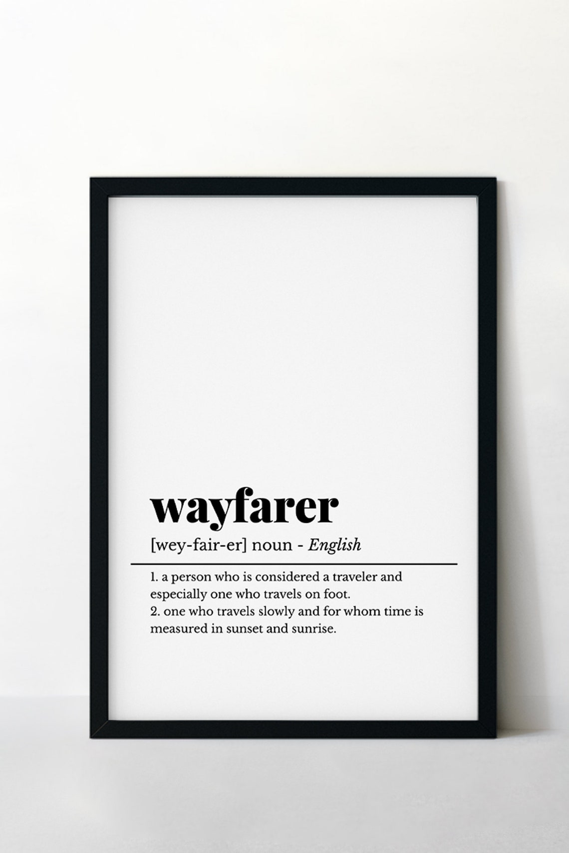 Wayfarer Definition Dictionary Art Wanderlust Travel Quote Wall Poster - Image 3