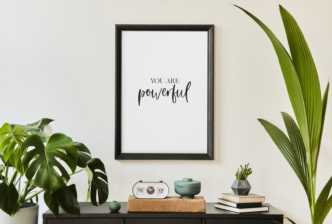 You Are Powerful Bold Script Empowerment Affirmation Wall Poster