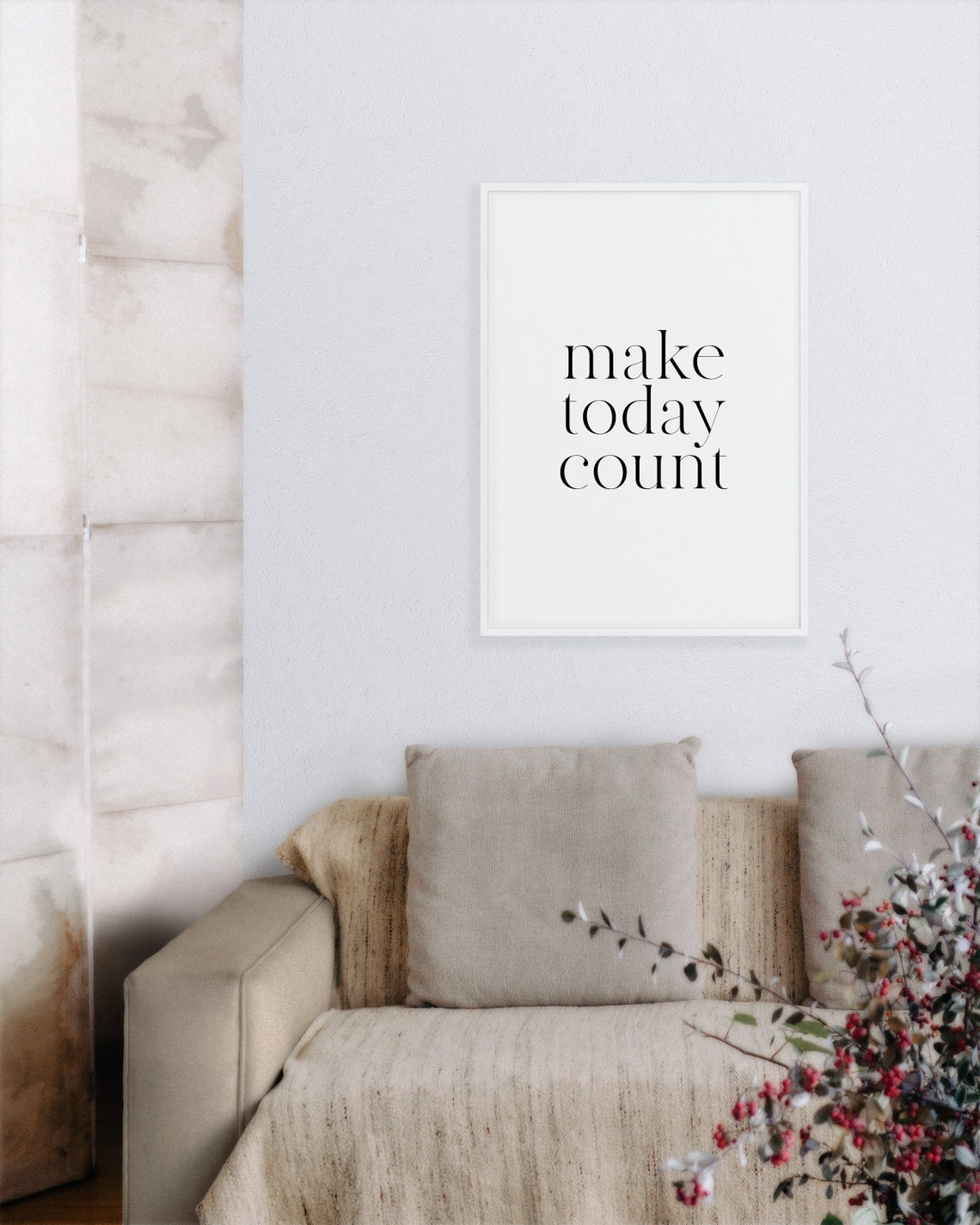Make Today Count Quote Print Minimalist Serif Motivational Wall Decor - Image 4