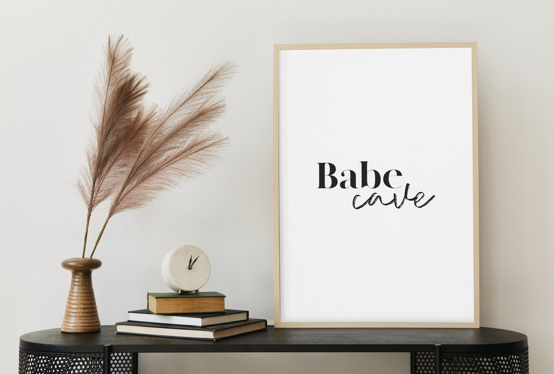 Babe Cave Chic Stylish Script Beauty Room Vanity Wall Decor Poster - Image 2