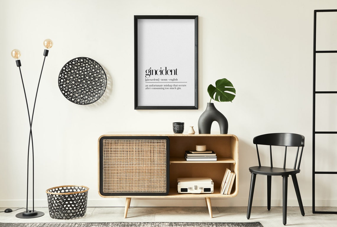 Gincident Gin Mishap Funny Dictionary Definition Bar Gift Poster - Image 4