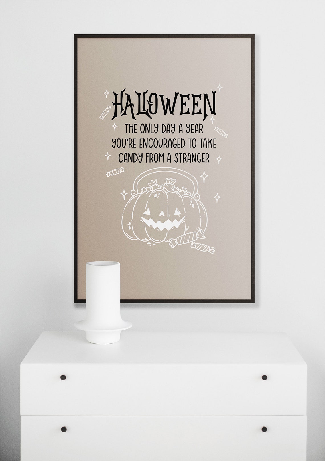 Funny Halloween Quote Candy From Stranger Pumpkin Decor Poster - Image 5