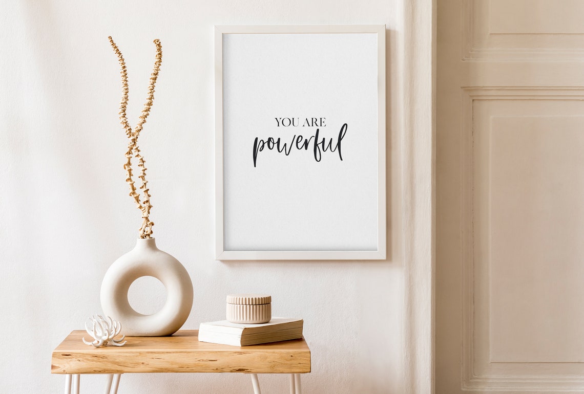 You Are Powerful Bold Script Empowerment Affirmation Wall Poster - Image 2