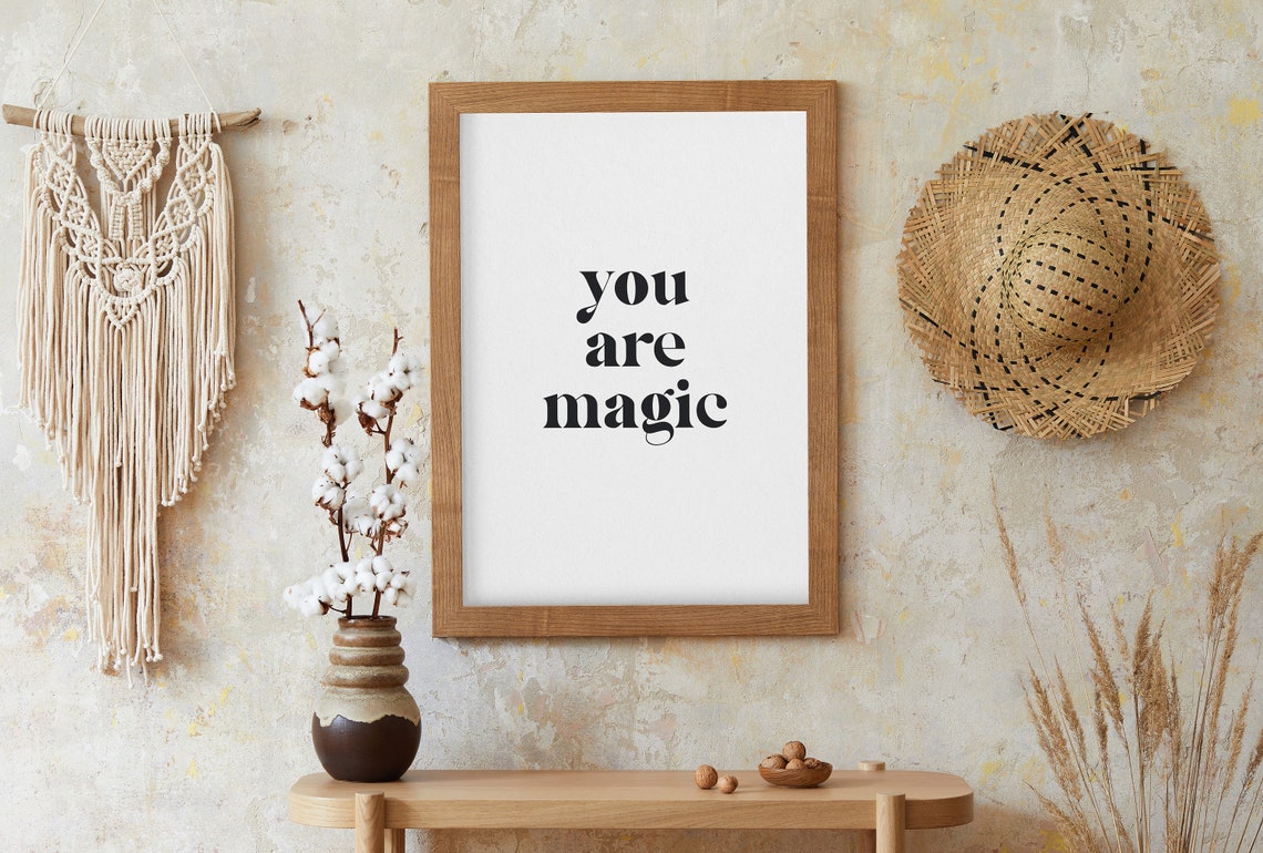 You Are Magic Sweet Nursery Affirmation Typography Wall Poster - Image 2