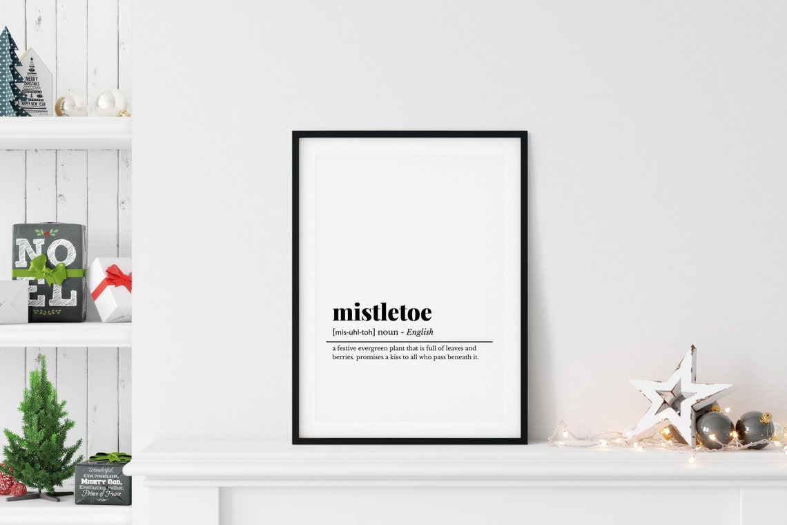Mistletoe Definition Dictionary Style Christmas Holiday Gift Poster - Image 2