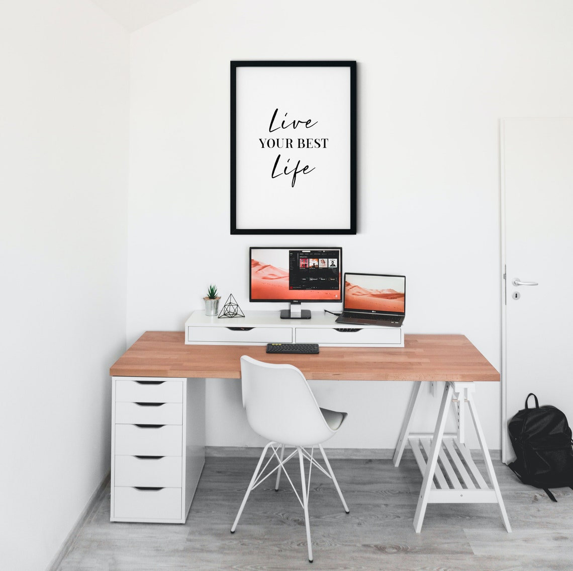 Live Your Best Life Elegant Mixed Typography Motivational Quote Poster - Image 4