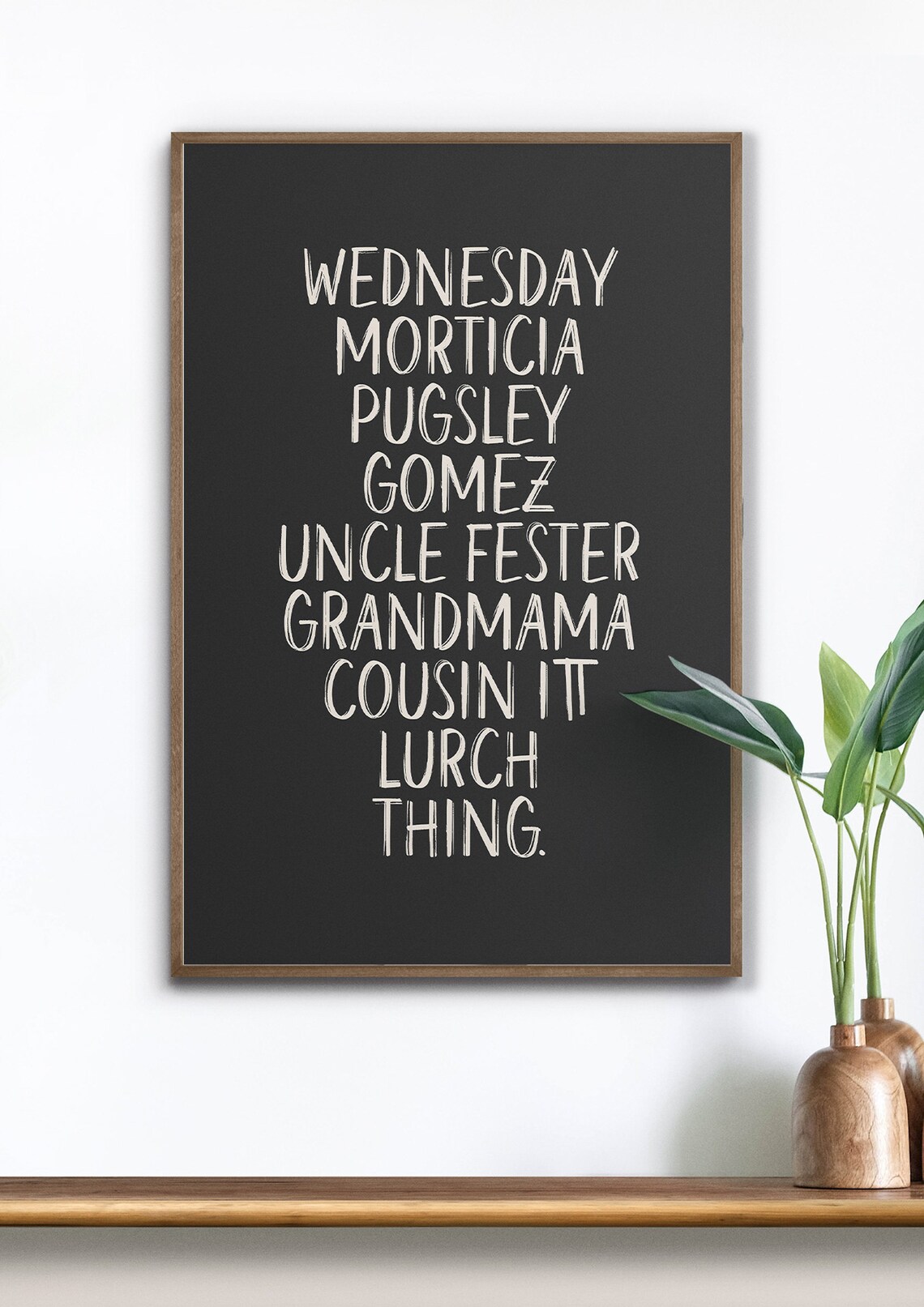 Addams Family Character Names Halloween Spooky Typography Poster - Image 5