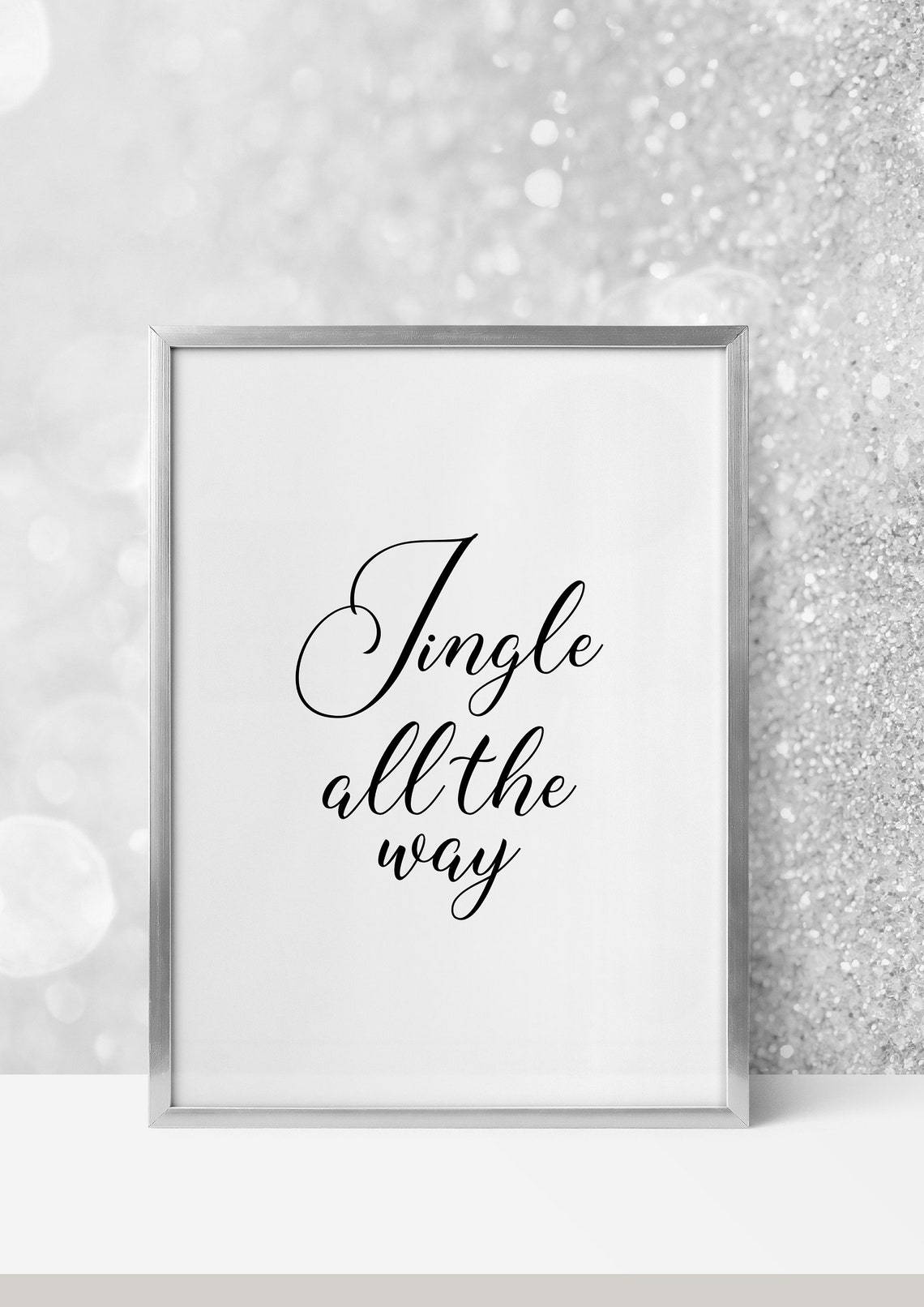 Jingle All The Way Elegant Script Christmas Holiday Decor Quote Poster - Image 2