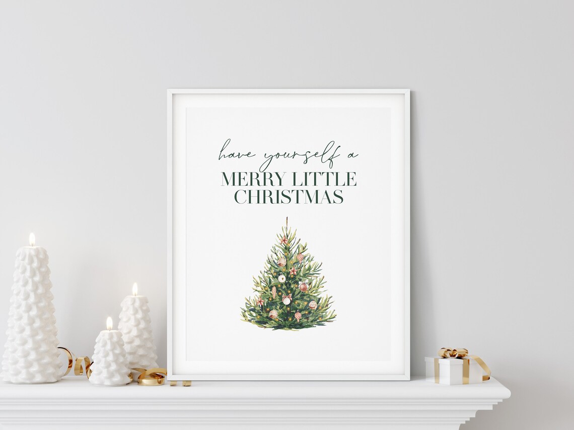 Have Yourself a Merry Little Christmas Watercolor Tree Art Print - Image 3