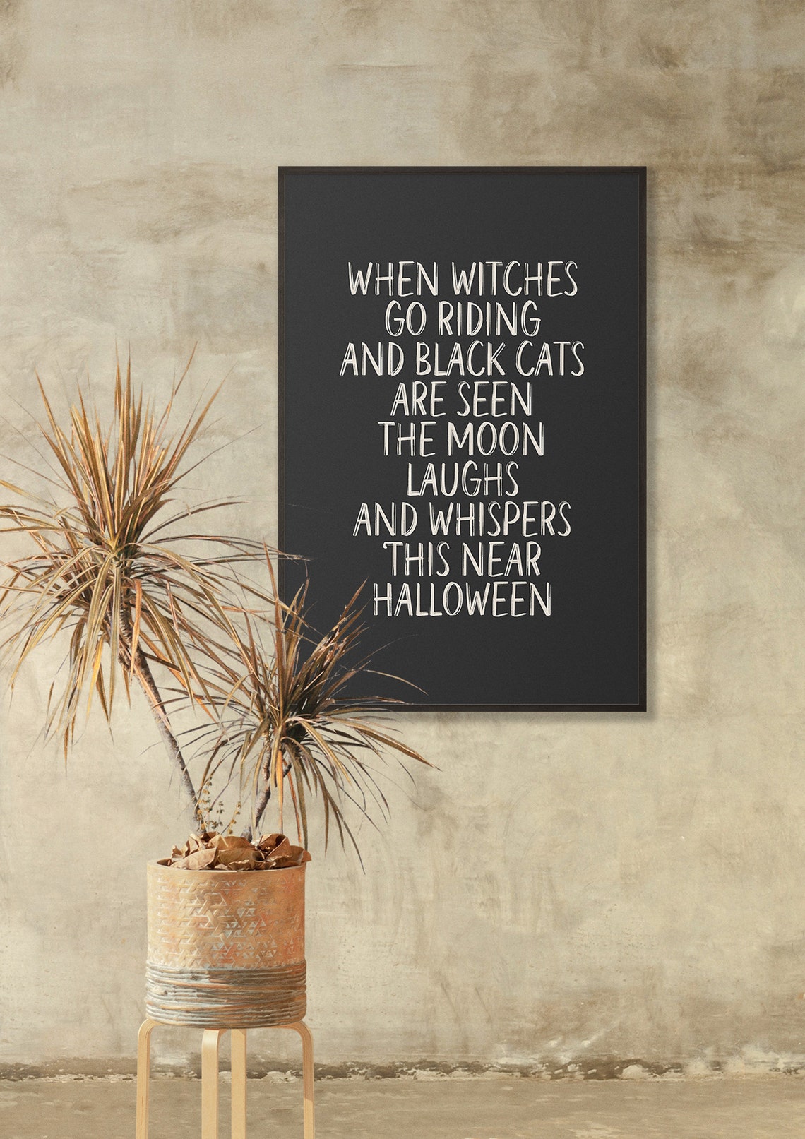 When Witches Go Riding Halloween Poem Quote Spooky Wall Poster - Image 5