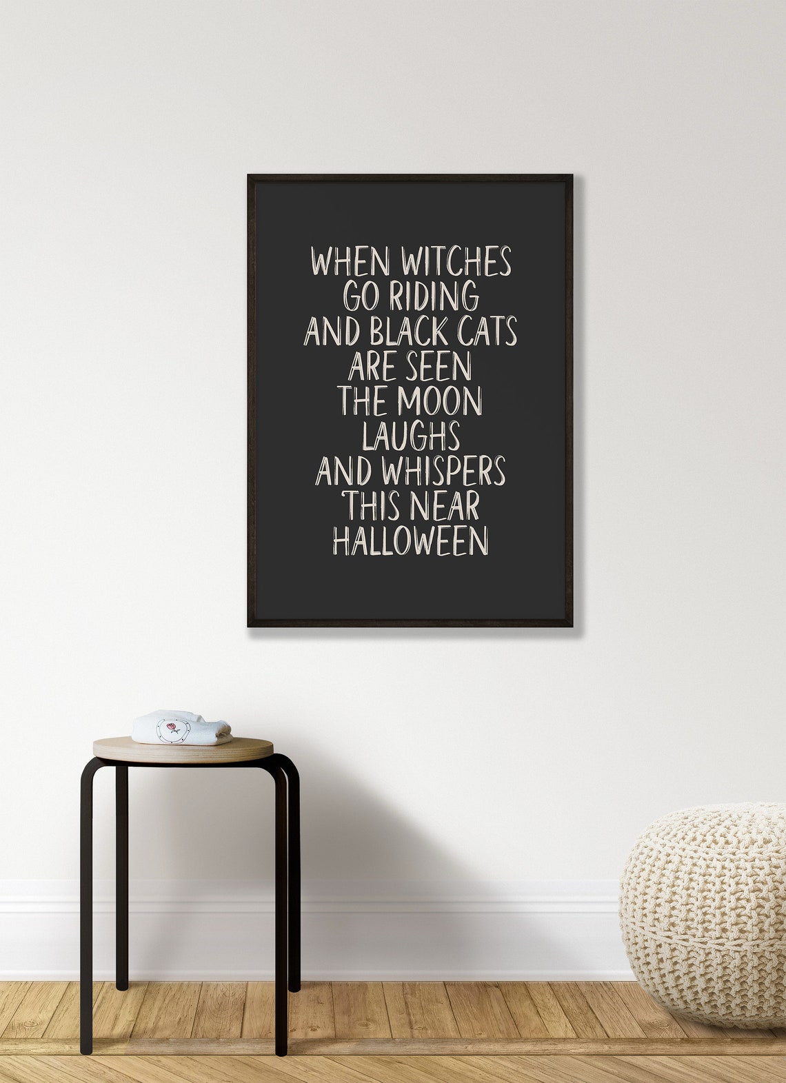 When Witches Go Riding Halloween Poem Quote Spooky Wall Poster - Image 2