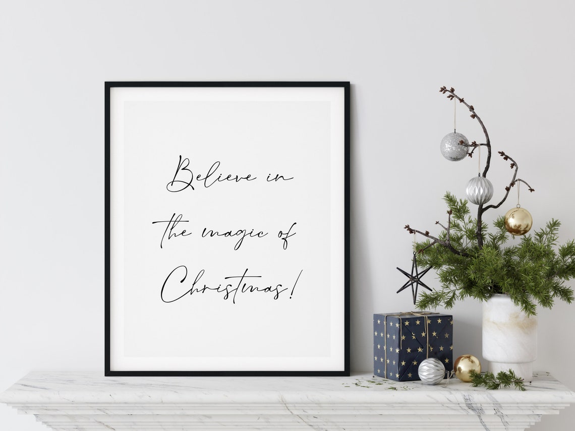 Christmas Wall Art Believe In The Magic Of Christmas Christmas Print Christmas Sign Holiday Art Wall Art Christmas Art - Image 3