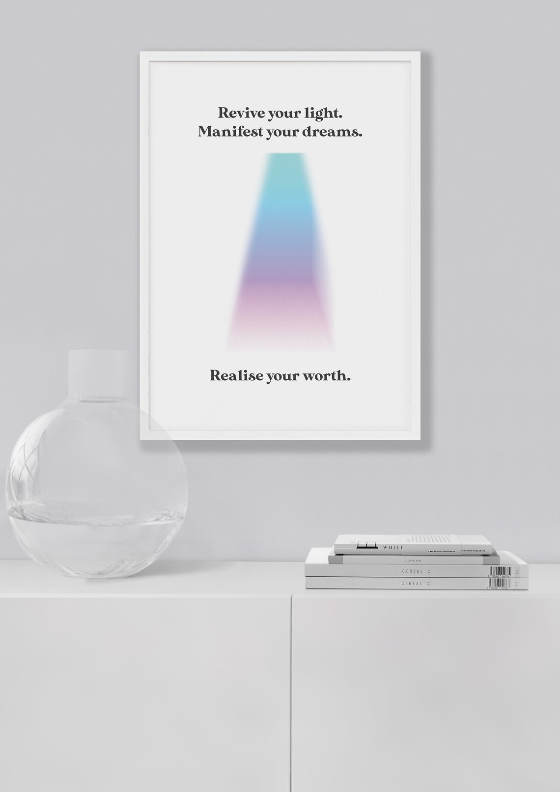 Revive Your Light Manifest Your Dreams Gradient Aura Affirmation Poster - Image 3